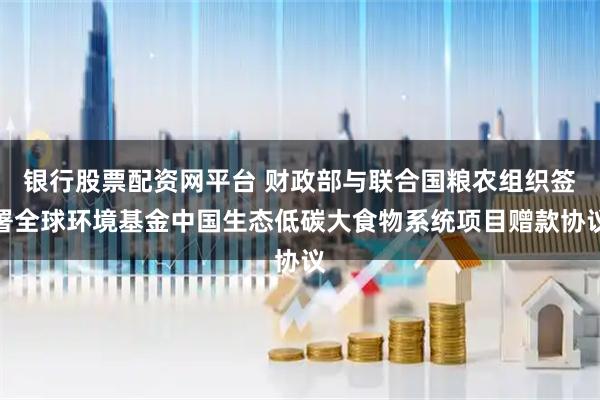 银行股票配资网平台 财政部与联合国粮农组织签署全球环境基金中国生态低碳大食物系统项目赠款协议