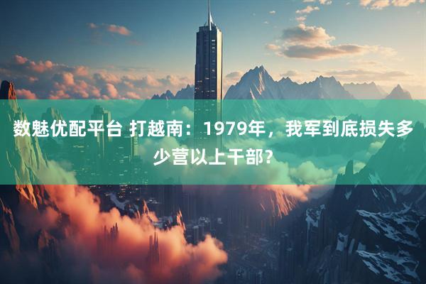 数魅优配平台 打越南：1979年，我军到底损失多少营以上干部？
